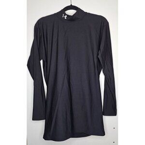 Under Armour Coldgear Fitted Long Sleeve Black Mock Neck Poly Shirt Youth XL